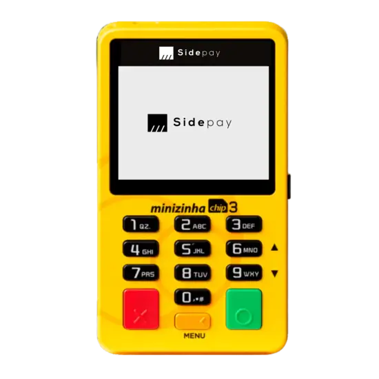SidePay Mini portátil com taxa baixa e sem aluguel