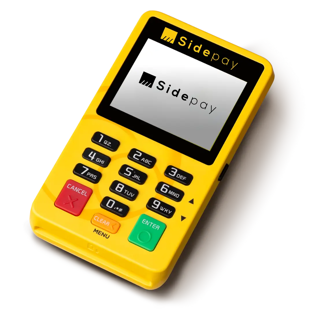 SidePay MINI da SidePay permitindo pagamentos ágeis em crédito, débito e QR Code, compacta e fácil de transportar